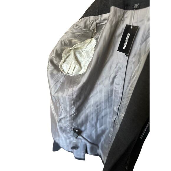 Express Tailored Blazer Jacket, Fully Lined, Charcoal Gray, Women's size 2, NWT - Picture 6 of 6